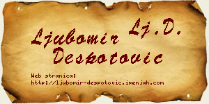 Ljubomir Despotović vizit kartica